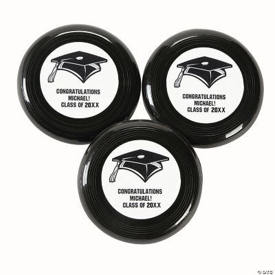 Black Personalized Graduation Mini Disks