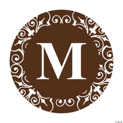 Personalized Chocolate Monogram Wedding Favor Stickers