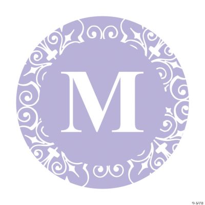 Personalized Lilac Monogram Wedding Favor Stickers
