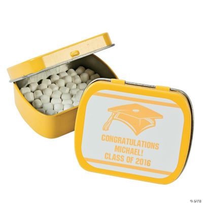 Personalized Yellow Graduation Mint Tins