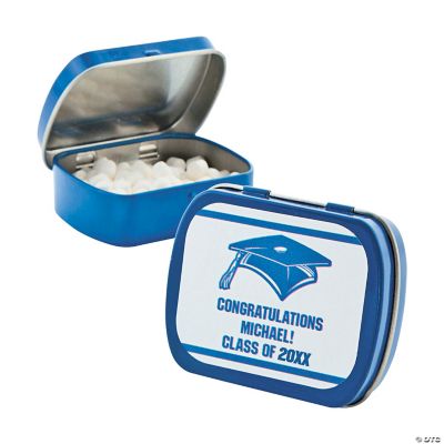 Personalized Blue Graduation Mint Tins