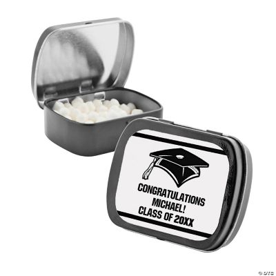 Personalized Black Graduation Mint Tins