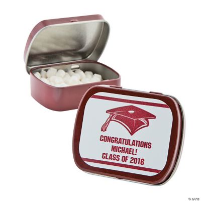 Personalized Burgundy Graduation Mint Tins