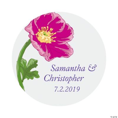Personalized Bright Flower Wedding Favor Stickers