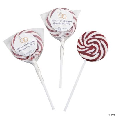Personalized Burgundy Wedding Ring Swirl Pops