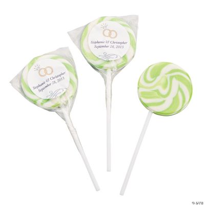 Personalized Light Green Wedding Ring Swirl Pops