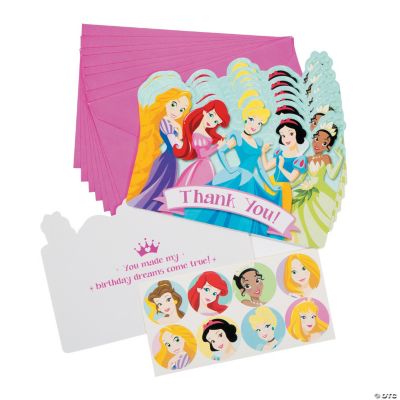Disney Princess 1st Birthday “Thank You” Cards With Seals