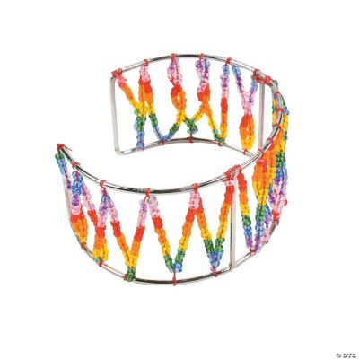 Rainbow Beaded Wire Form Bracelet