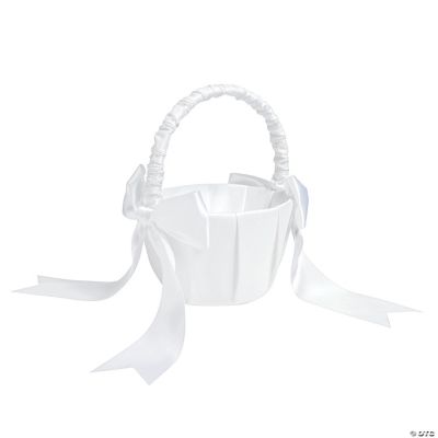 White Flower Girl Basket
