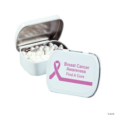 Personalized Pink Ribbon Mint Tins