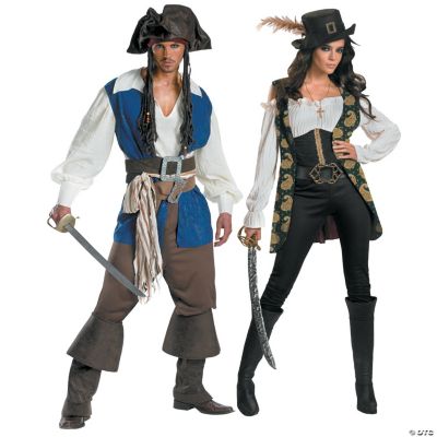 Pirates Of The Caribbean Captain Jack Sparrow & Angelica Couples Costumes