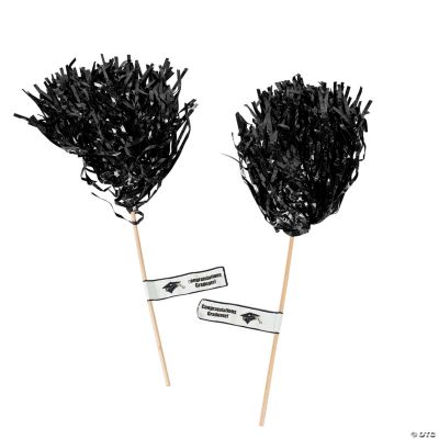 Personalized Black Graduation Spirit Poms