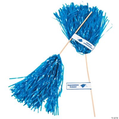 Blue Personalized Graduation Spirit Poms