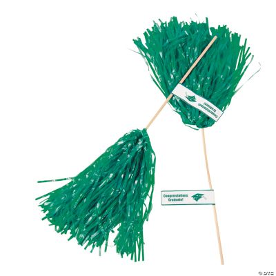 Personalized Green Graduation Spirit Poms