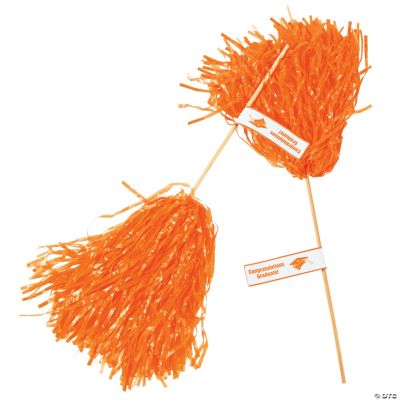 Orange Personalized Graduation Spirit Poms