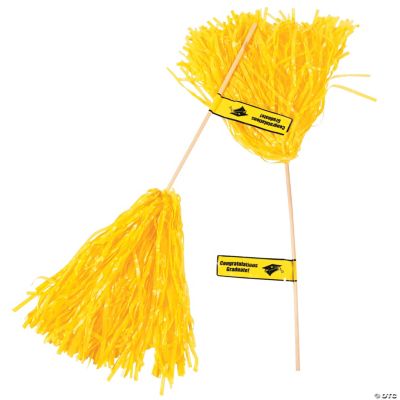 Yellow Personalized Graduation Spirit Poms