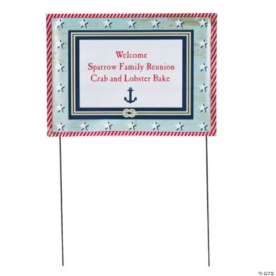 Personalized July Fourth Nautical Yard Sign