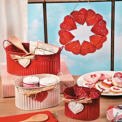 Stained Glass Wreath & Valentine Stacking Containers