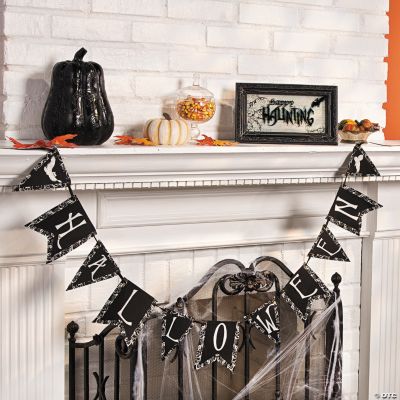 Black & White “Halloween” Pennant Banner
