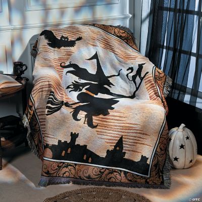 Black & White Halloween Silhouette Throw