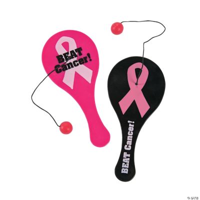 Mini Pink Ribbon Paddleball Games
