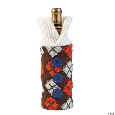 Fall Argyle Sweater Bottle Bag
