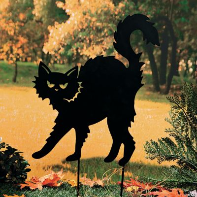 Black Cat Silhouette Yard Stake