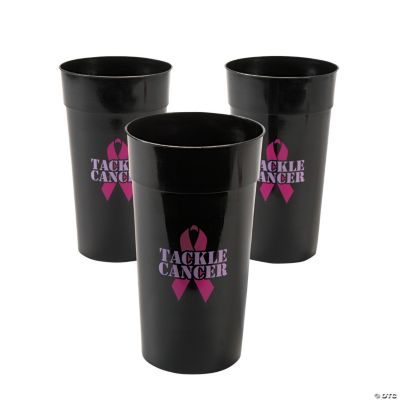 20 Pcs Breast Cancer Awareness Plastic Tumblers – 24oz Pink Ribbon Cups With Lids & Straws – Inspirational Party Favors, Charity Events, Gifts For Women