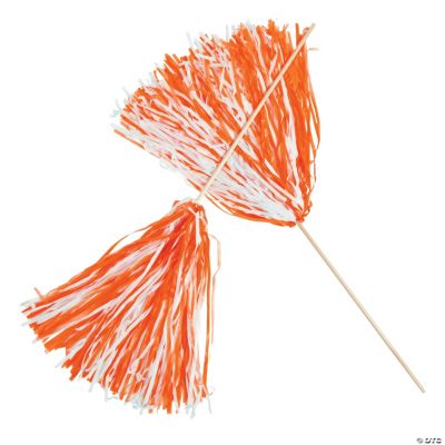 Orange & White TwoTone Spirit PomPoms Oriental Trading