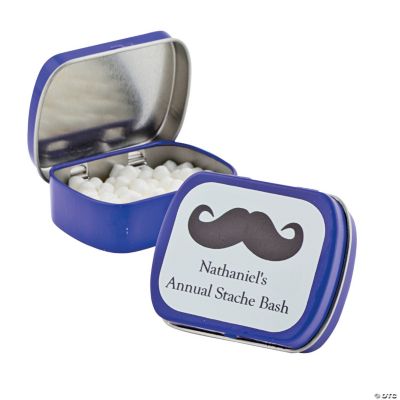 Personalized Purple Moustache Mint Tins