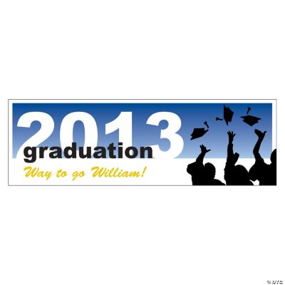 Personalized Silhouette Graduation Small Banner