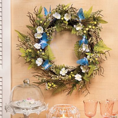 Butterfly Wreath, Candle & Domed Plate