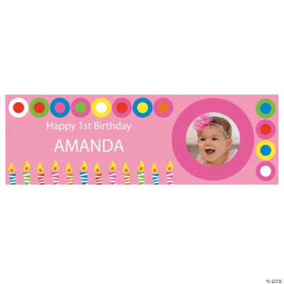 Girls Birthday Small Custom Photo Banner