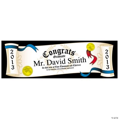 Personalized Medium “2013” Graduation Diploma Banner