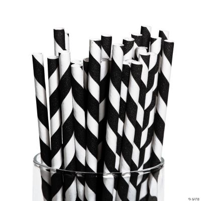 Black Striped Straws