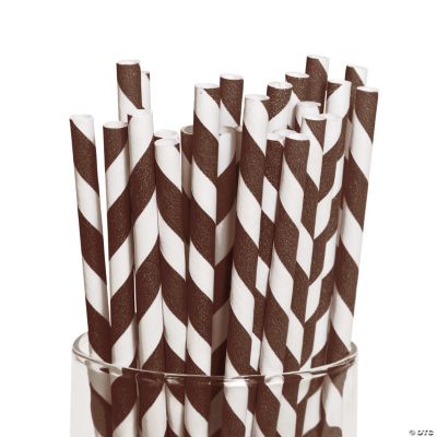 Brown Striped Straws
