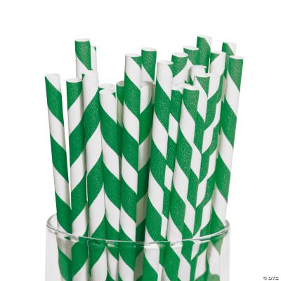 Green Striped Straws