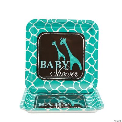 Wild Safari Blue Square Dinner Plates