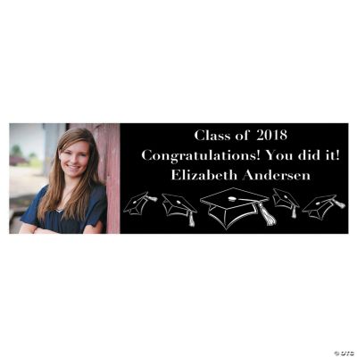 Large Black Graduation Custom Photo Banner