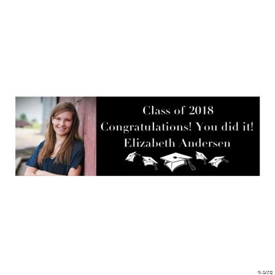 Medium Black Graduation Custom Photo Banner
