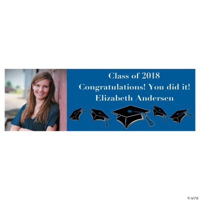 Large Blue Graduation Custom Photo Banner