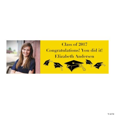 Large Yellow Graduation Custom Photo Banner