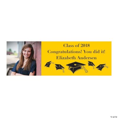 Small Yellow Graduation Custom Photo Banner