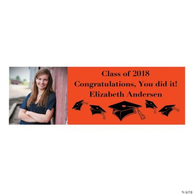 Large Orange Graduation Custom Photo Banner