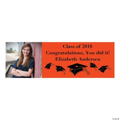 Medium Orange Graduation Custom Photo Banner