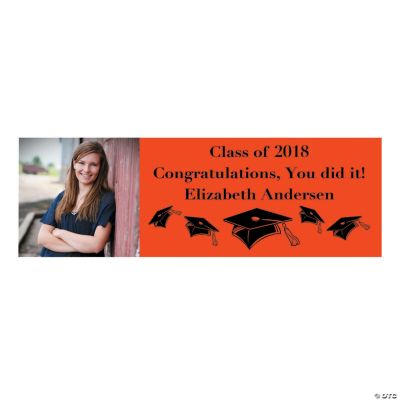 Small Orange Graduation Custom Photo Banner