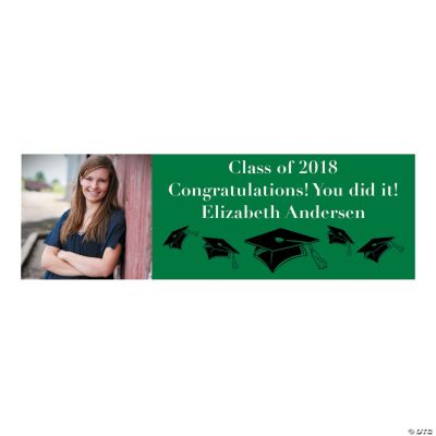 Large Green Graduation Custom Photo Banner