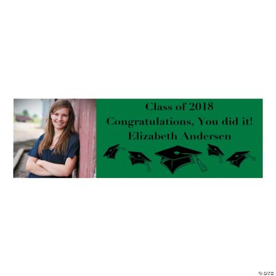 Medium Green Graduation Custom Photo Banner