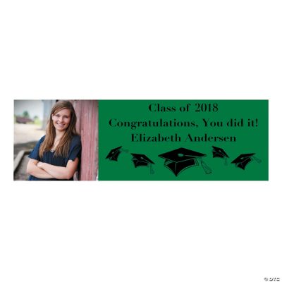 Small Green Graduation Custom Photo Banner