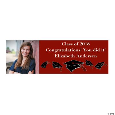 Large Burgundy Graduation Custom Photo Banner